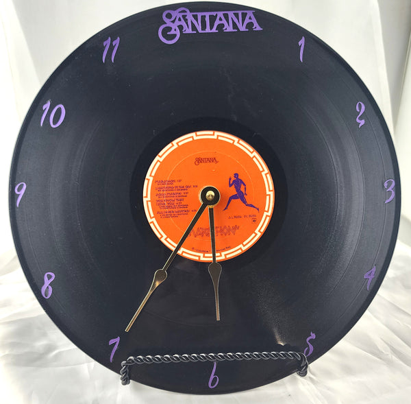 Santana "Marathon" Vinyl Record Clock - Recycled from damaged album