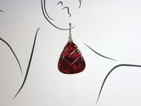 Red Guitar Pick Earrings / Unique Earrings / Music Themed earrings / Perfect gift for music lover/ music themed jewelry / lightweight