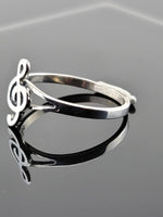 Gift for a Music Lover Treble Clef Ring, Tiny and dainty, Sterling Silver Treble clef ring.  Minimalist ring