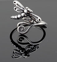 Dragonfly Ring  -   Sterling Silver Dragon Fly Heart Ring, Make it meaningful