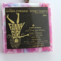Funny Girl Soundtrack Necklace featuring Barbara Streisand and Sydney Chaplan  Necklace created with AUTHENTIC vinyl soundtrack of the album