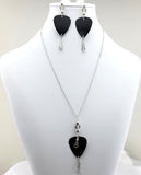 Guitar Pick Necklace and earring set with vintage elements.