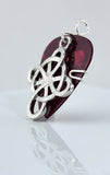 Red Guitar Pick Pendant with silver Celtic knot - Your choice of necklace or keychain