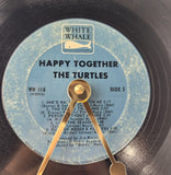The Turtles "Happy Together"  Vinyl Record Clock - Recycled from damaged album