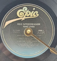 REO Speedwagon "Nine Lives" Vinyl record clock made from REAL album