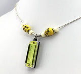 Harmonica Necklace - Gold Harmonica with Yellow Skull Beads