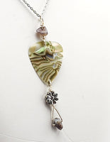Guitar Pick Necklace made with Labradorite.