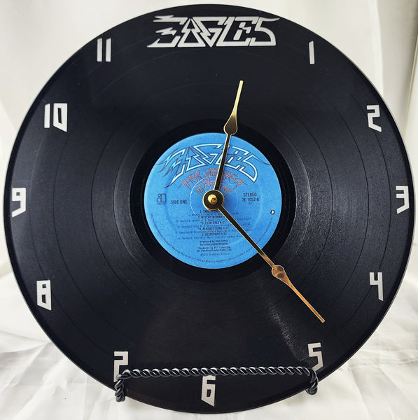 The Eagles "Eagles" Vinyl Record Clock - Recycled from damaged album
