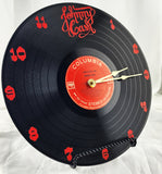Johnny Cash "I walk the line" Vinyl Record Clock - Recycled from damaged album