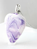 Lavender Dreams purple and white painted guitar pick pendant.  One of a Kind