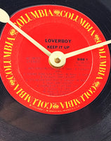 Loverboy "Keep it Up" Vinyl Record Clock - Recycled from damaged album