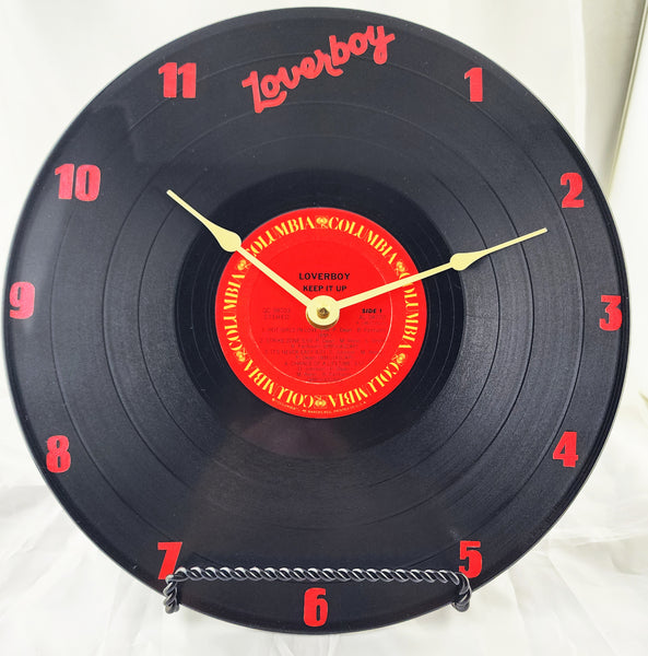 Loverboy "Keep it Up" Vinyl Record Clock - Recycled from damaged album