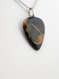 Bengals inspired orange and black painted guitar pick pendant.  One of a Kind