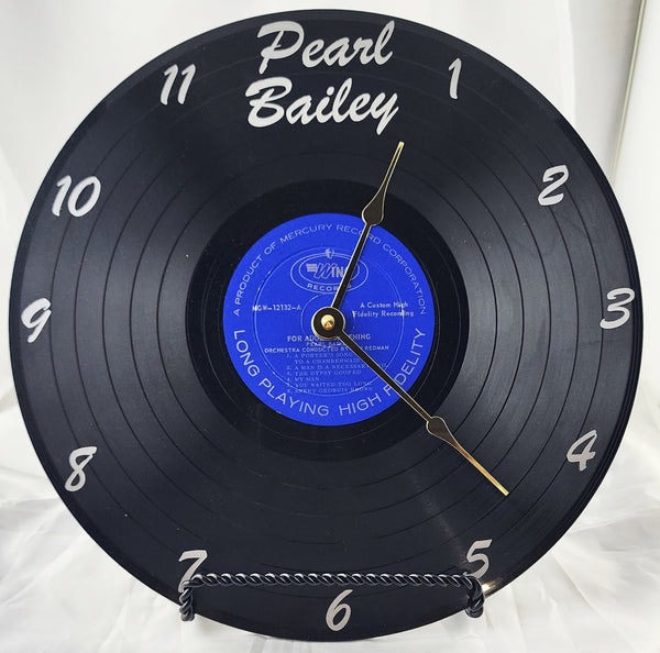 Pearl Bailey "For Adult Listening" Vinyl Record Clock - Recycled from damaged album