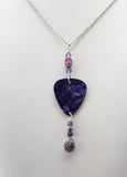 Guitar Pick Necklace - Created with Amethyst gemstones