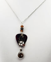 Gothic inspired Guitar Pick Necklace sculpture - Created with Tiger's Eye