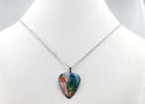 Red Mountains painted guitar pick pendant.  One of a kind! Painted by hand