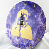 Stevie Nicks clock, Unique Gold, white and purple vinyl record clock, one of a kind