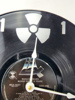 Blood, Sweat & Tears - Nuclear Blues Vinyl Record Clock - Recycled from damaged album