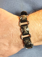 Leather Bracelet with Maltese Cross links