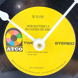 Iron Butterfly  Vinyl Record Clock - Recycled from damaged album