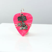 Pink Guitar Pick Pendant With My Garden Charm