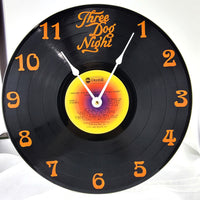 Three Dog Night Vinyl Record Clock - Recycled from damaged album