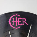 Cher Vinyl Record Clock - Made from recycled vinyl