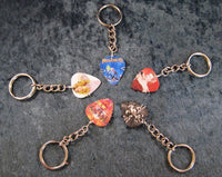 Guitar Pick Jewelry - Multi-Color Guitar Pick with a Drum Charm