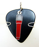 Black Guitar Pick with Microphone