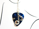 Guitar Pick Earrings Blue picks with silver music notes