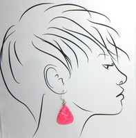 Pink Guitar Pick Earrings