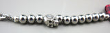 Guitar Pick Bracelet Stainless Steel Beads and Stainless Steel Skull, unisex bracelet perfect gift for him or her