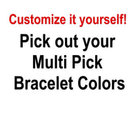 Guitar Pick Bracelet -  Blue Multi Guitar Pick Bracelet / Guitar Pick Cuff Bracelet / rock and roll jewelry / Music Lover Gift