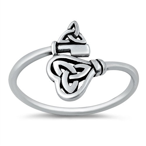 Celtic Key Wrap Around Ring made from Sterling Silver