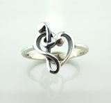 Gift for Music Lover and musician - Bass Clef and Treble Clef Sterling Silver Ring