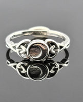 Sterling Silver Triple Goddess Celtic Moon Ring