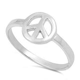 Sterling Silver Single Peace Sign Band