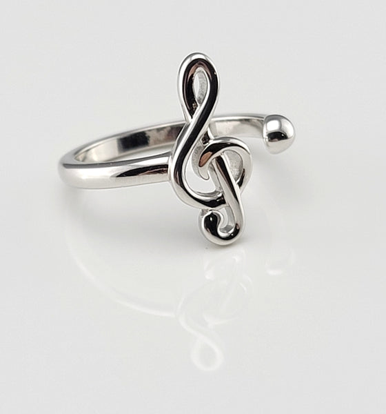 Amazon.com: Treble Clef Ring, Bass Clef Ring, Music Note Love Heart Ring,  Couple Band Rings, Wedding Bands, : Handmade Products