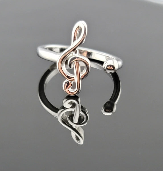 Buy S925 Treble Clef Ring Sterling Silver Music Jewelry Minimalistic  Accessory Stacking Ring Music Teacher Gift Dainty Jewelry Online in India -  Etsy