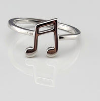 Sterling Silver Music Note Ring perfect for any music lover.  Size 11