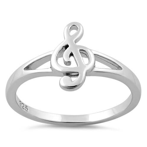 Gift for a Music Lover Treble Clef Ring, Tiny and dainty, Sterling Silver Treble clef ring.  Minimalist ring