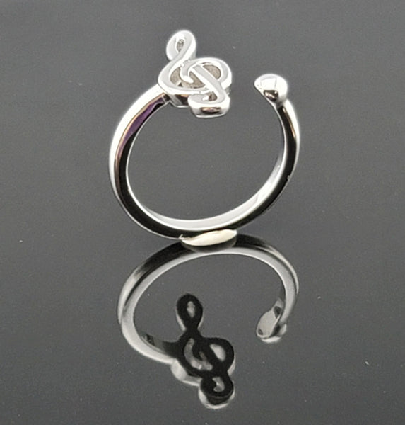 RING STERLING SILVER TREBLE CLEF. LARGE SIZE 9 — The Sydney String Centre