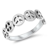Boho Hippie Peace Sign Ring