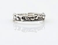 Musical Toe Ring Sterling Silver Music Note Toe Ring
