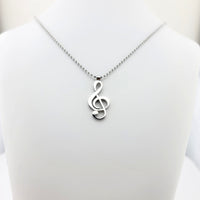 Stainless Steel Treble Clef Necklace