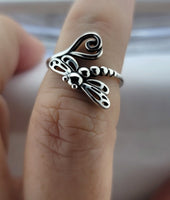 Dragonfly Ring  -   Sterling Silver Dragon Fly Heart Ring, Make it meaningful
