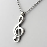 Stainless Steel Treble Clef Necklace