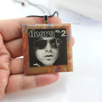 The Doors Jim Morrison Ceramic necklace made from AUTHENTIC album sleeve insert.  Wear a piece of music history.
