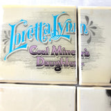 Loretta Lynn Vinyl Record Sleeve Coaster Set made from Ceramic Tiles and a REAL Loretta Lynn Album